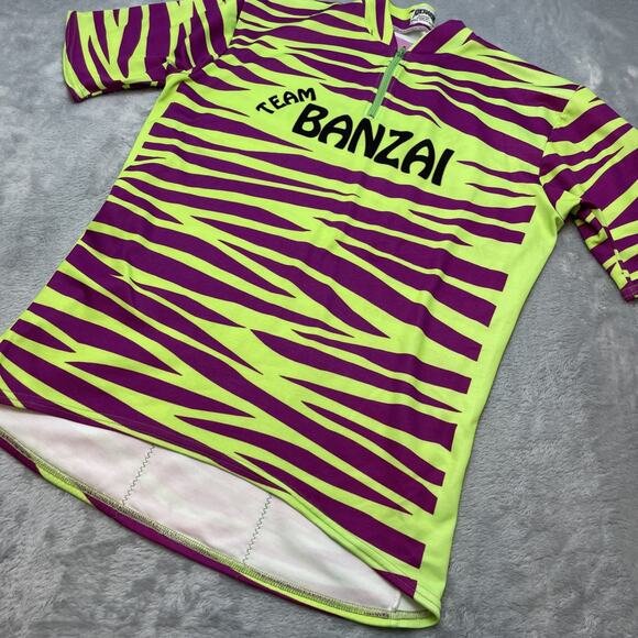 Kucharik Cycling Jersey Size M Team Banzai 1/4 Zip Short Sleeve 3 Pockets - Picture 1 of 6